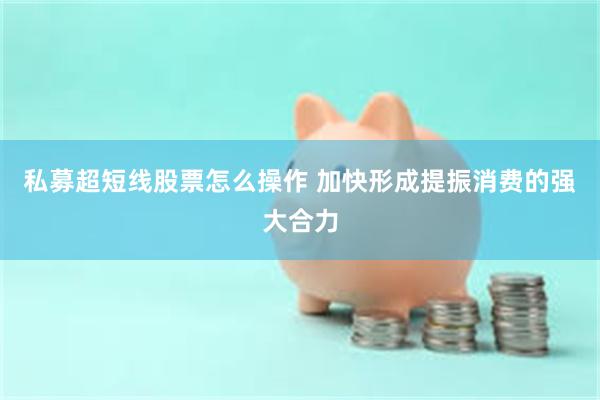 私募超短线股票怎么操作 加快形成提振消费的强大合力