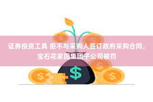 证券投资工具 拒不与采购人签订政府采购合同，宝石花家园集团子公司被罚