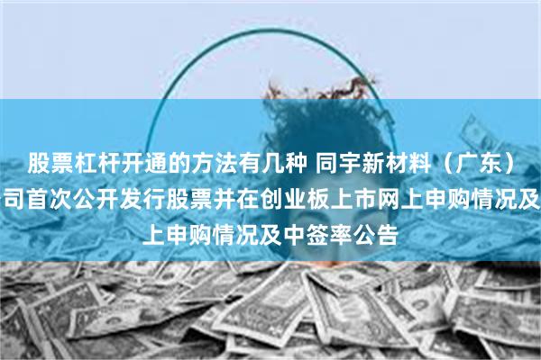 股票杠杆开通的方法有几种 同宇新材料（广东）股份有限公司首次公开发行股票并在创业板上市网上申购情况及中签率公告